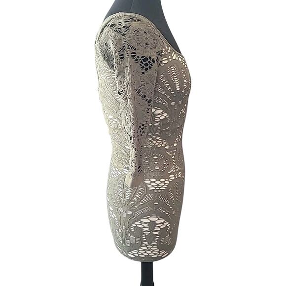 Free People Medallion Lace Crochet Bodycon Dress Green Size XS Intimately EUC - Picture 2 of 5